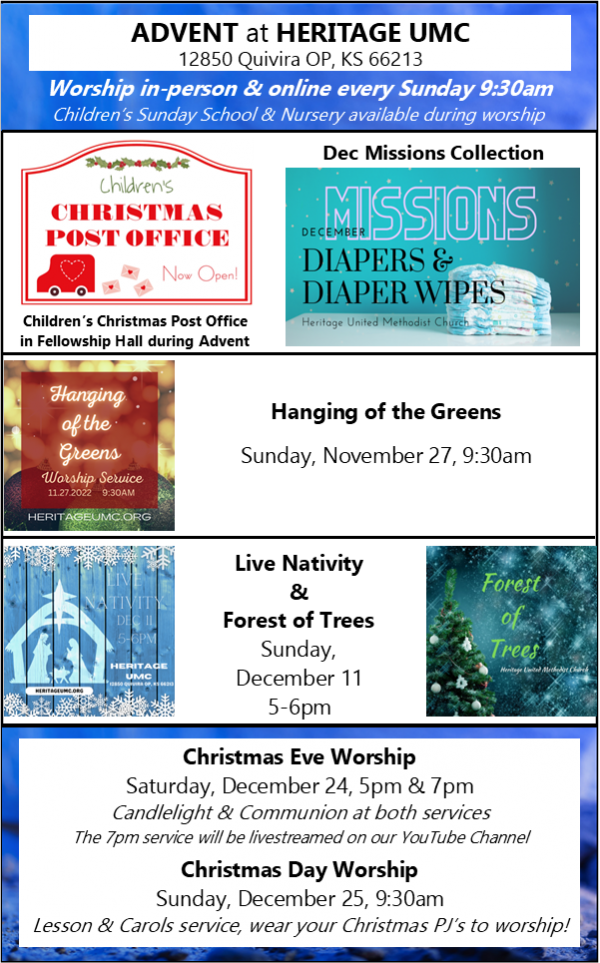 Advent Events 2022 – Heritage UMC